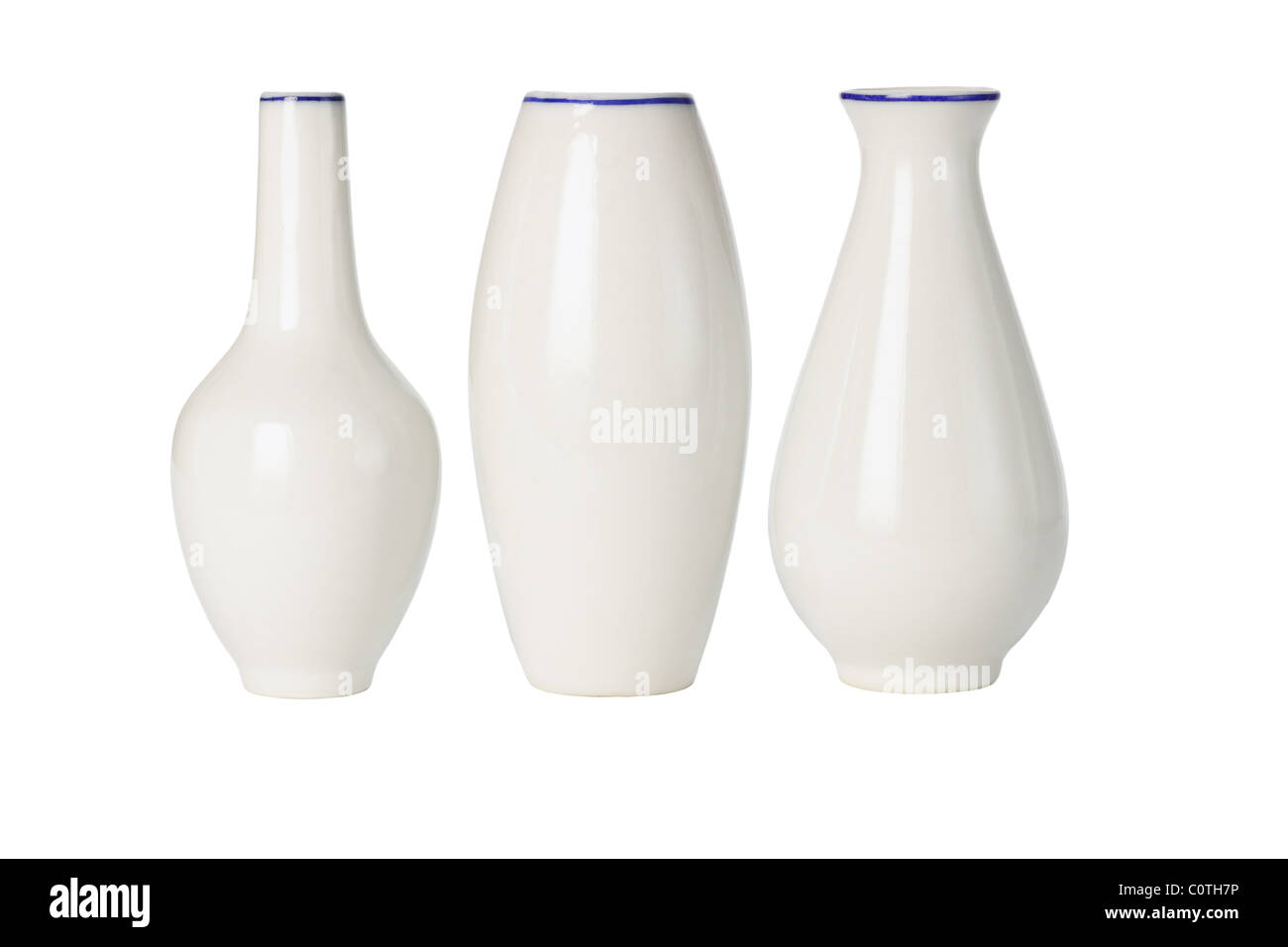 Chinese porcelain vases of various shapes on white background Stock Photo -  Alamy