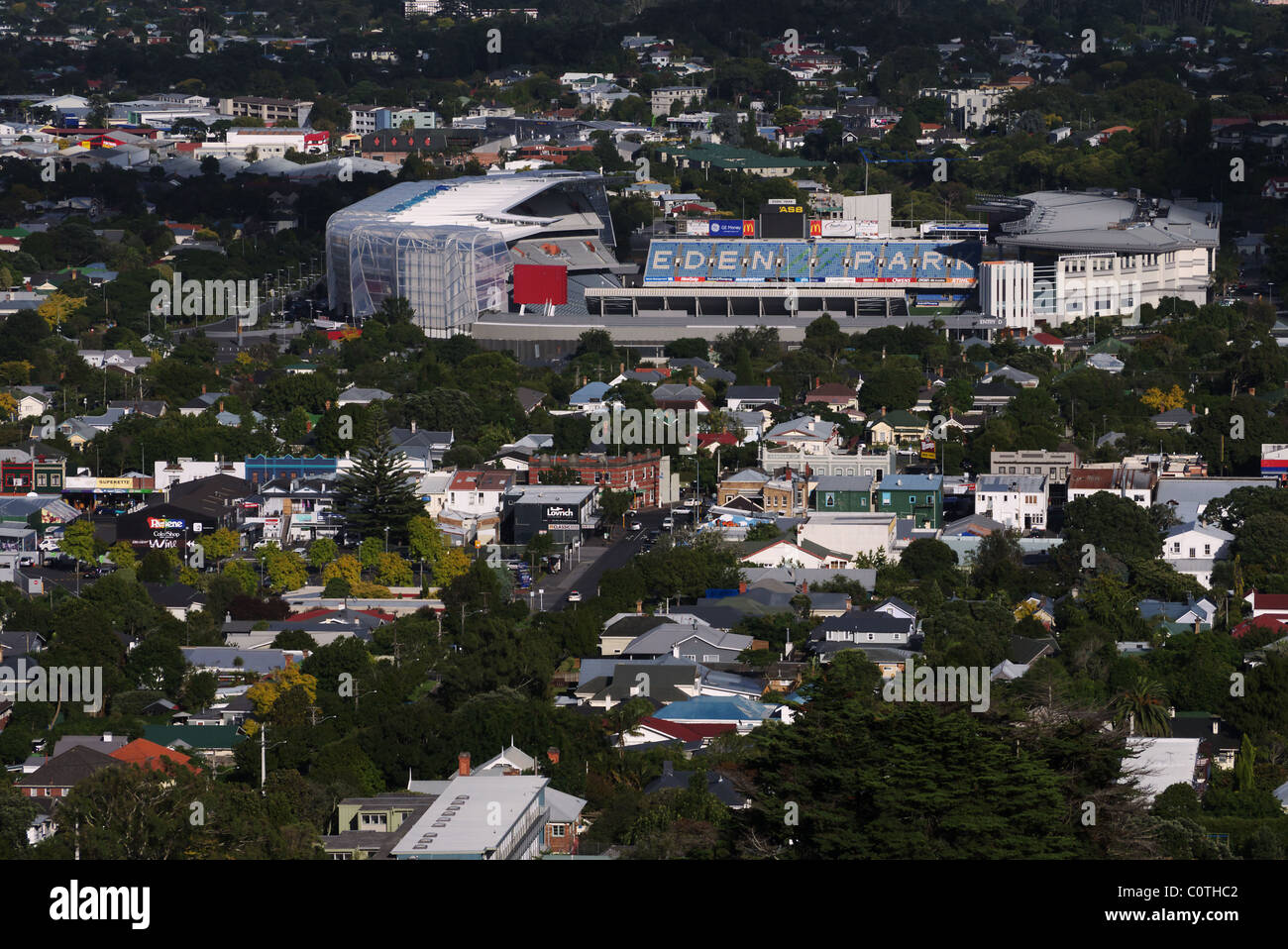 An aerial view of eden park stadium in auckland hi-res stock ...