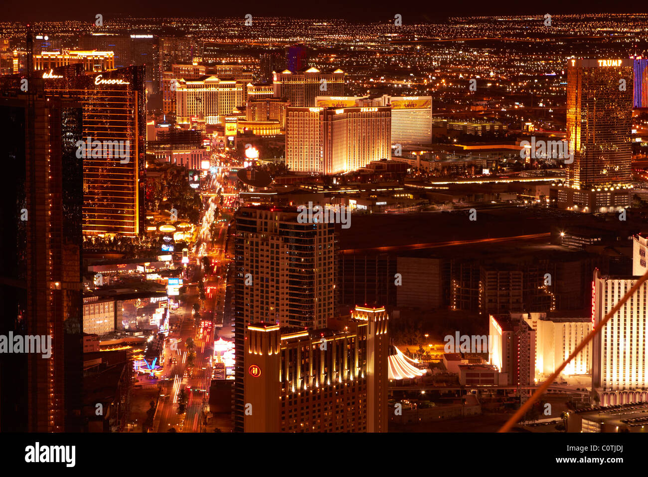 The Strip - Night Scene - Las Vegas Stock Photo