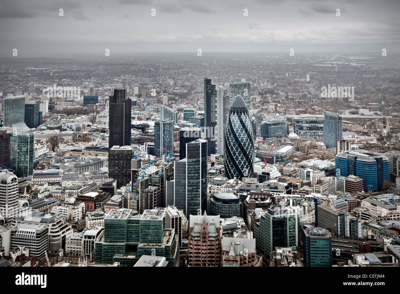 Aerial View of the City Of London, Greater London Stock Photo
