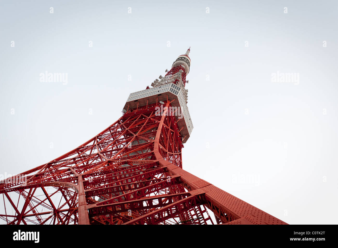The iconic red and white Tokyo Tower in Tokyo, Japan. Stock Photo