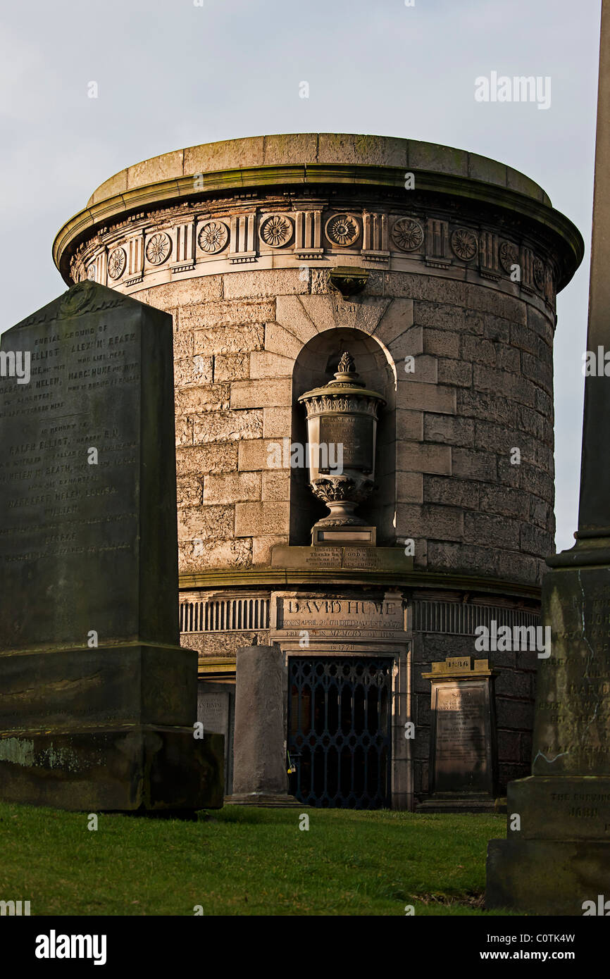 The tomb of David Hume. Carlton burial ground.Edinburgh Stock Photo