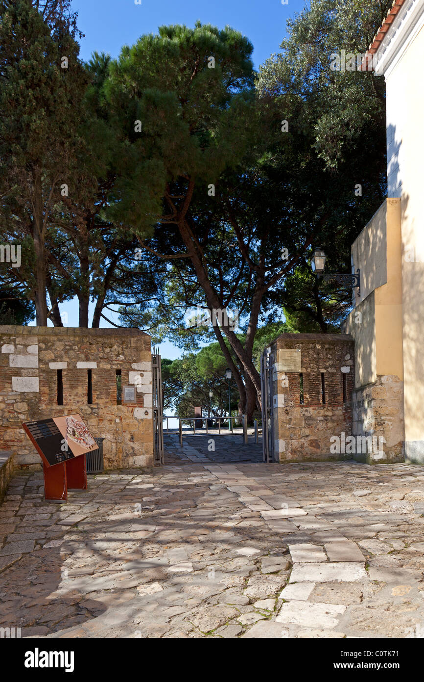 Entrance of Sao Jorge (St. George) Castle in Lisbon, Portugal. Stock Photo