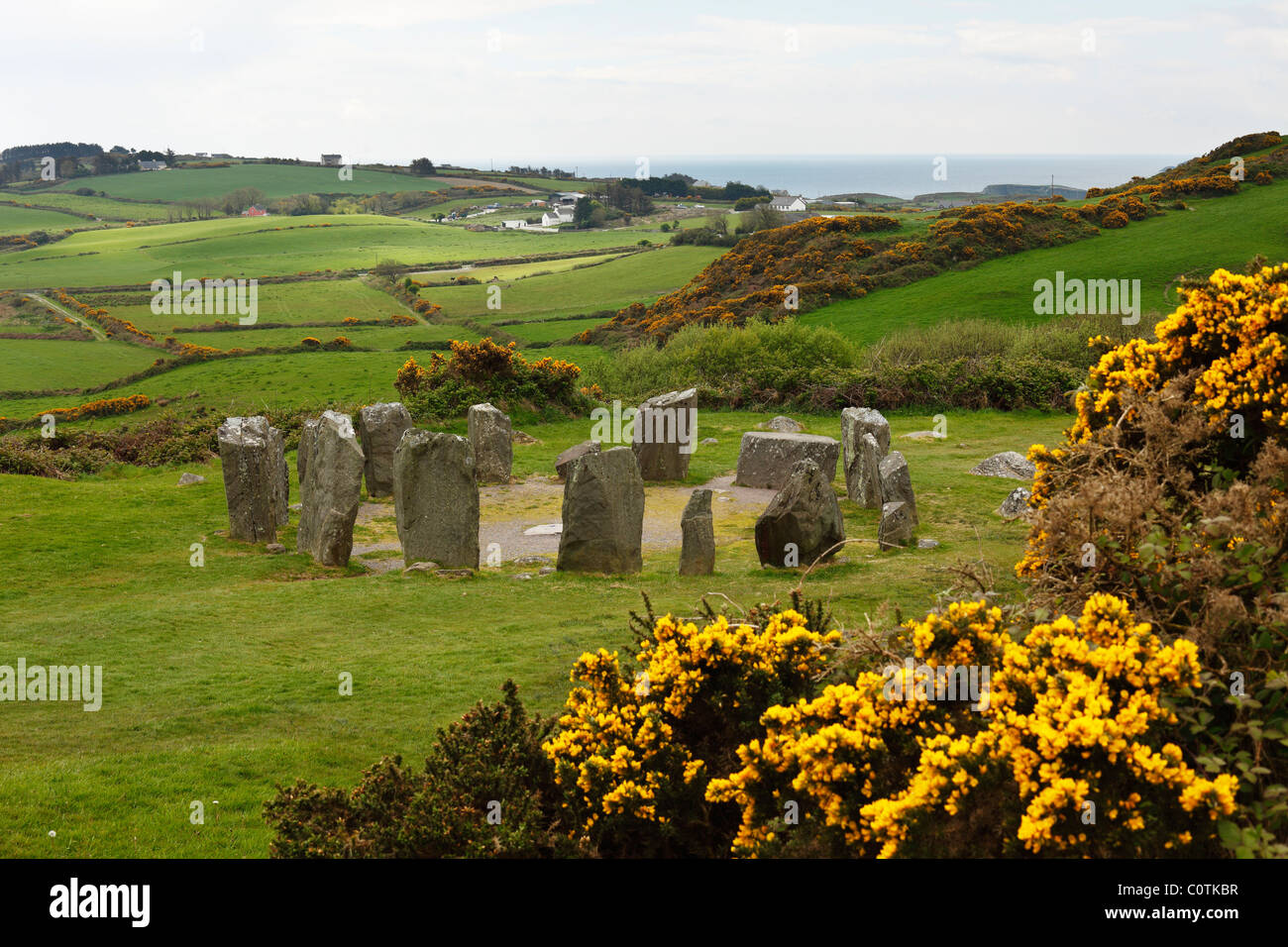 Drombeg Stone Circle, Megalithic culture, Glandore, Republic of Ireland, British Isles, Europe Stock Photo