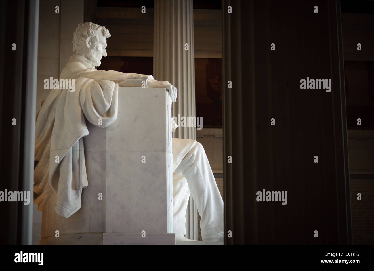 Abraham Lincoln Memorial profile view from the side. Stock Photo