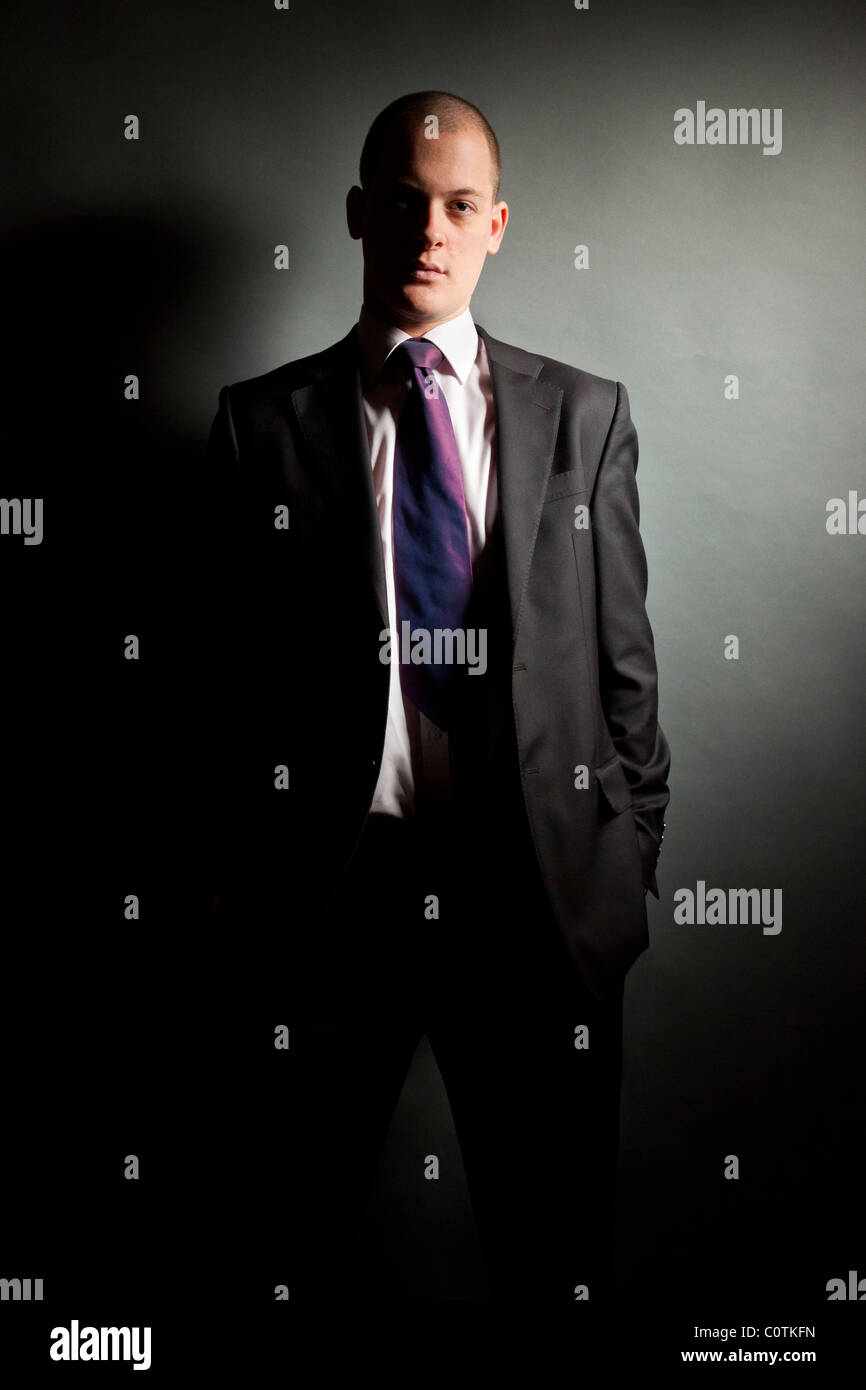 young man wearing suit Stock Photo