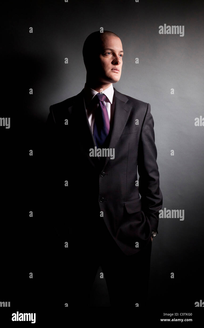 young man wearing suit Stock Photo