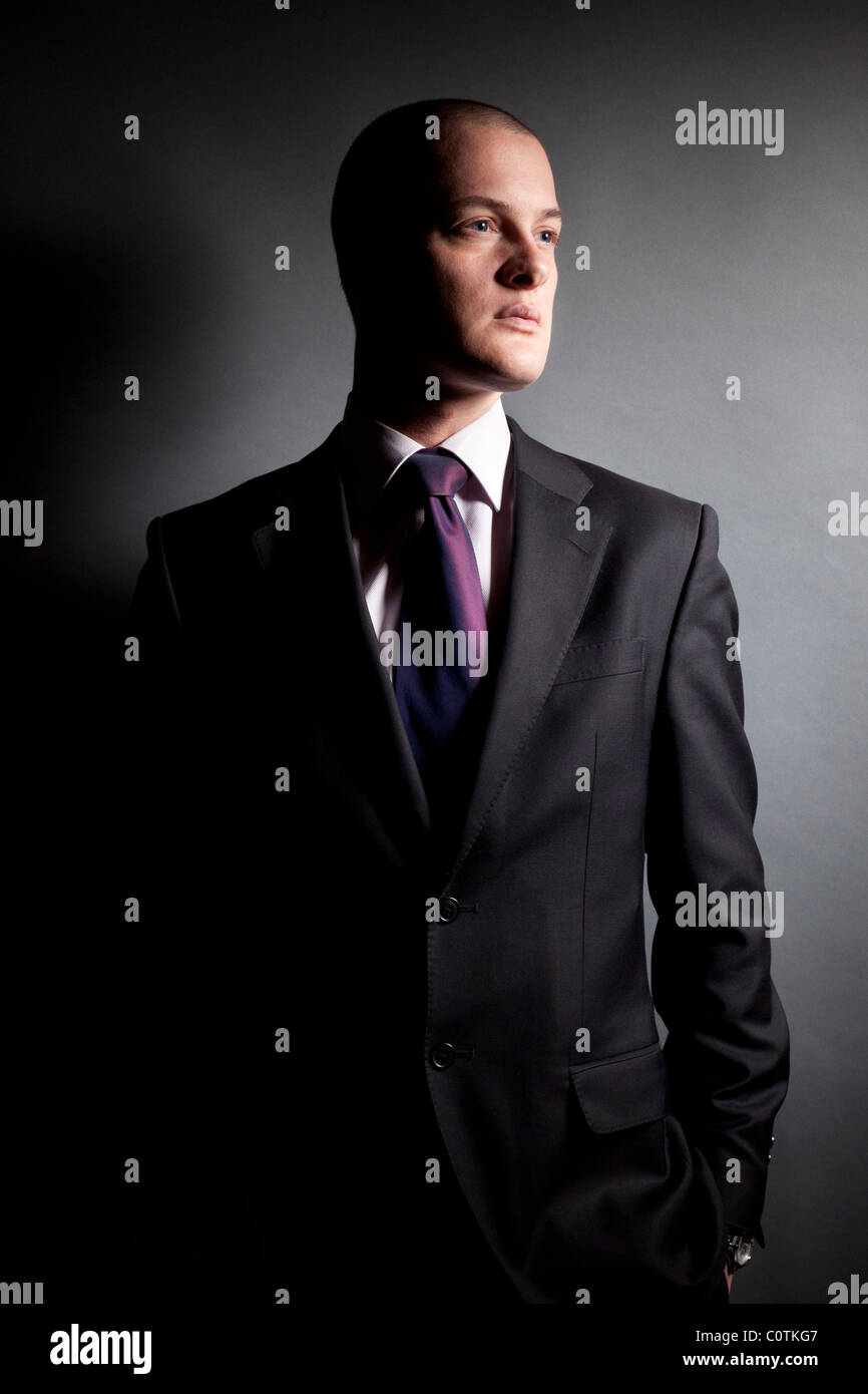young man wearing suit Stock Photo