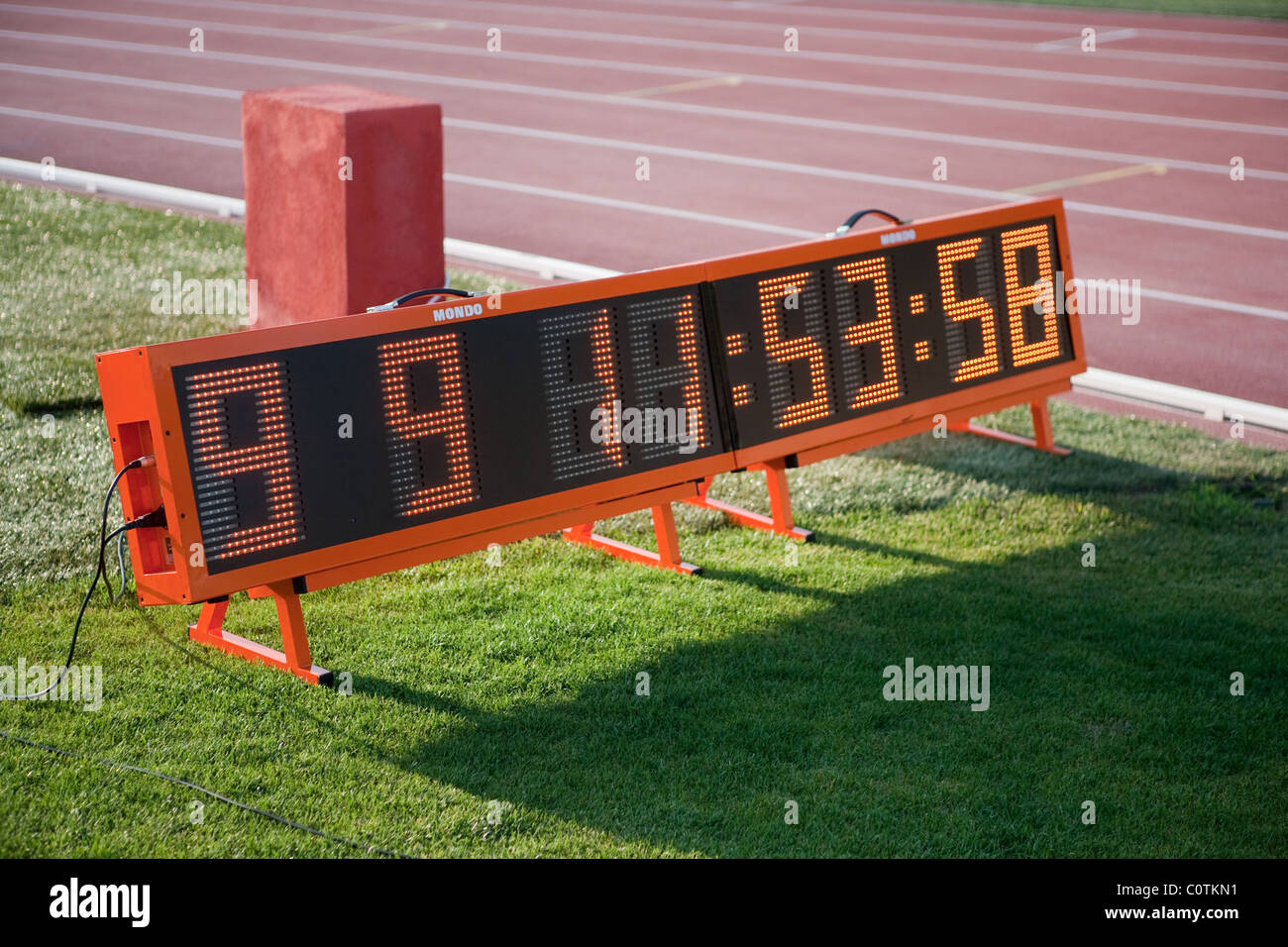 Athletics track timer digital instrument Sport outdoor competition race Stock Photo Alamy