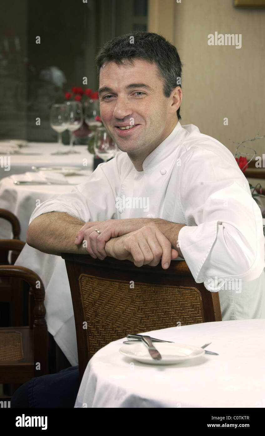 Michelin star chef Martin Wishart in his restaurant Leith Edinburgh Stock Photo
