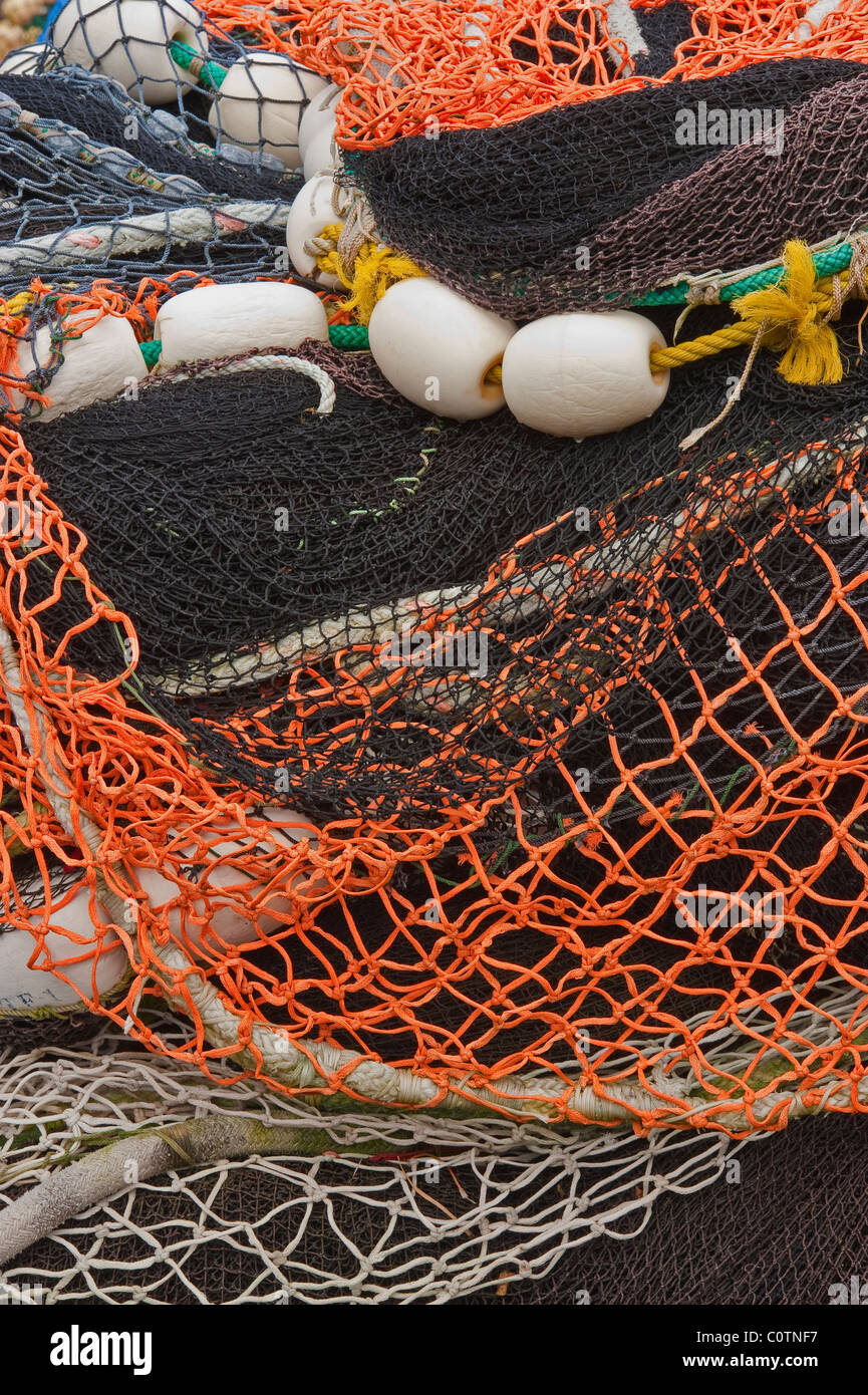 Herring and Salmon fishing seines stacked up at the Silver Bay Seafood