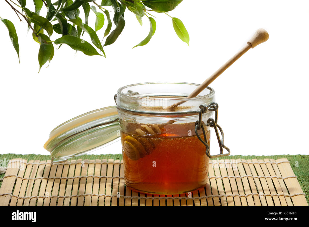 Honey in jar Stock Photo