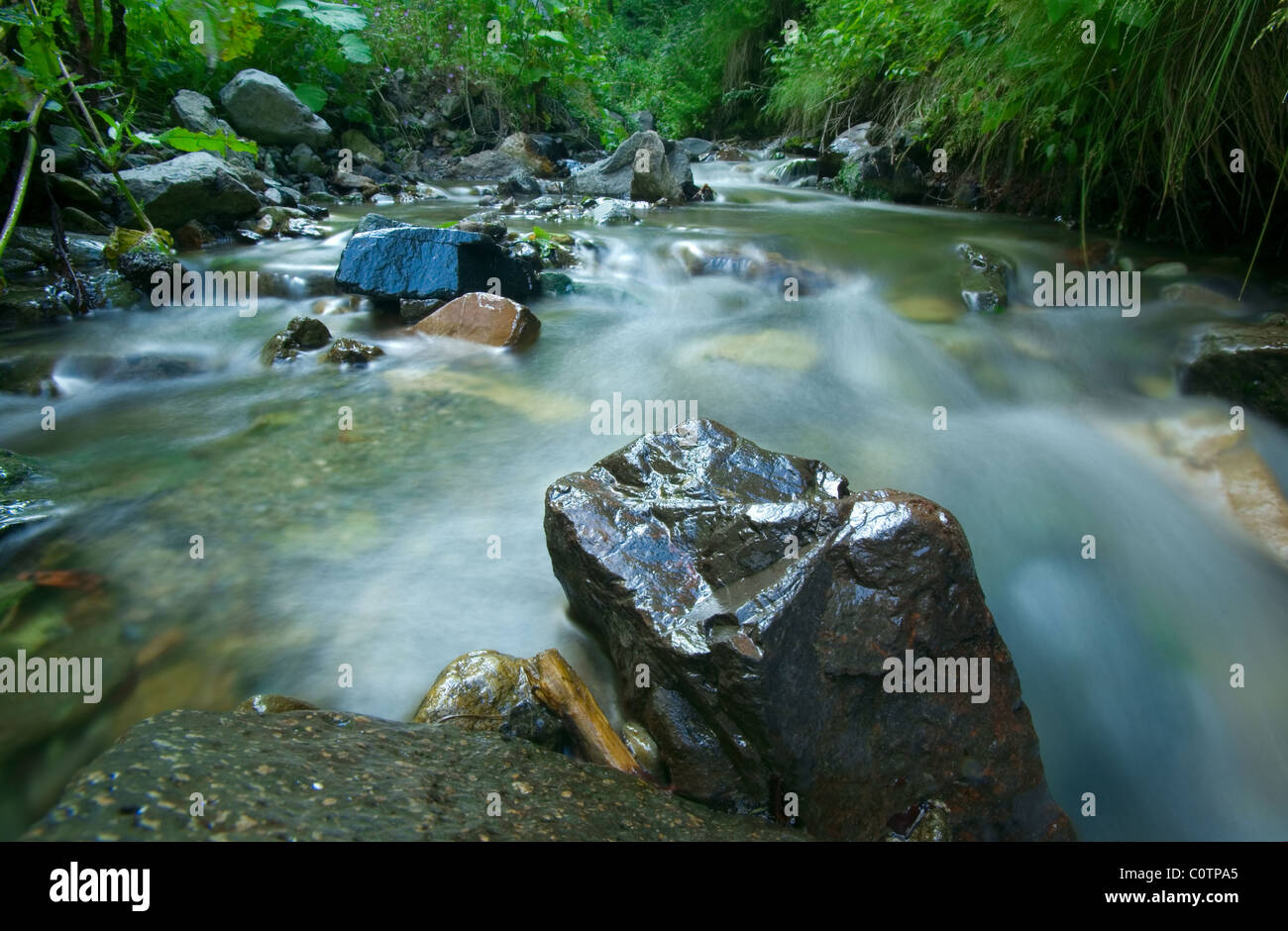 Waterfall and riverstream Stock Photo