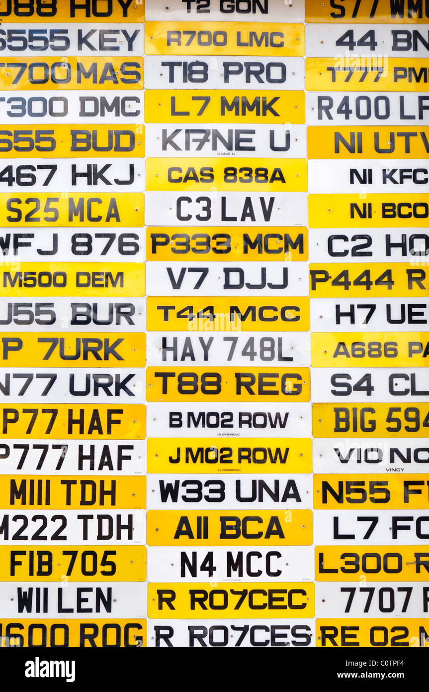 Lots of UK car number plates Stock Photo Alamy