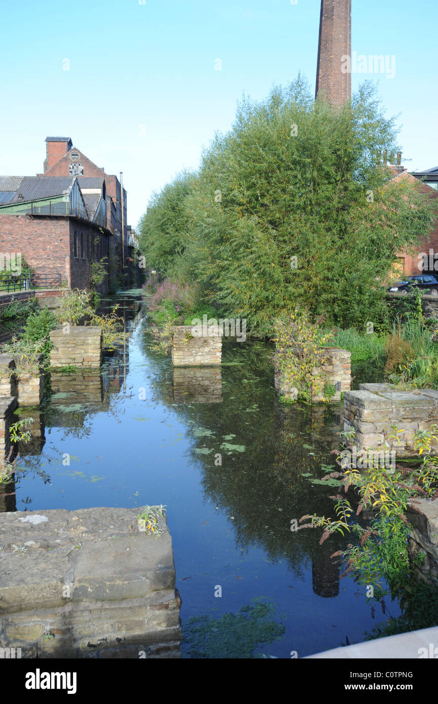 Part of the River Don at Kelham island industrial museum Sheffield Stock Photo