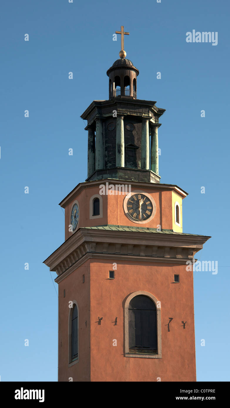 Maria church tower, Stockholm Stock Photo