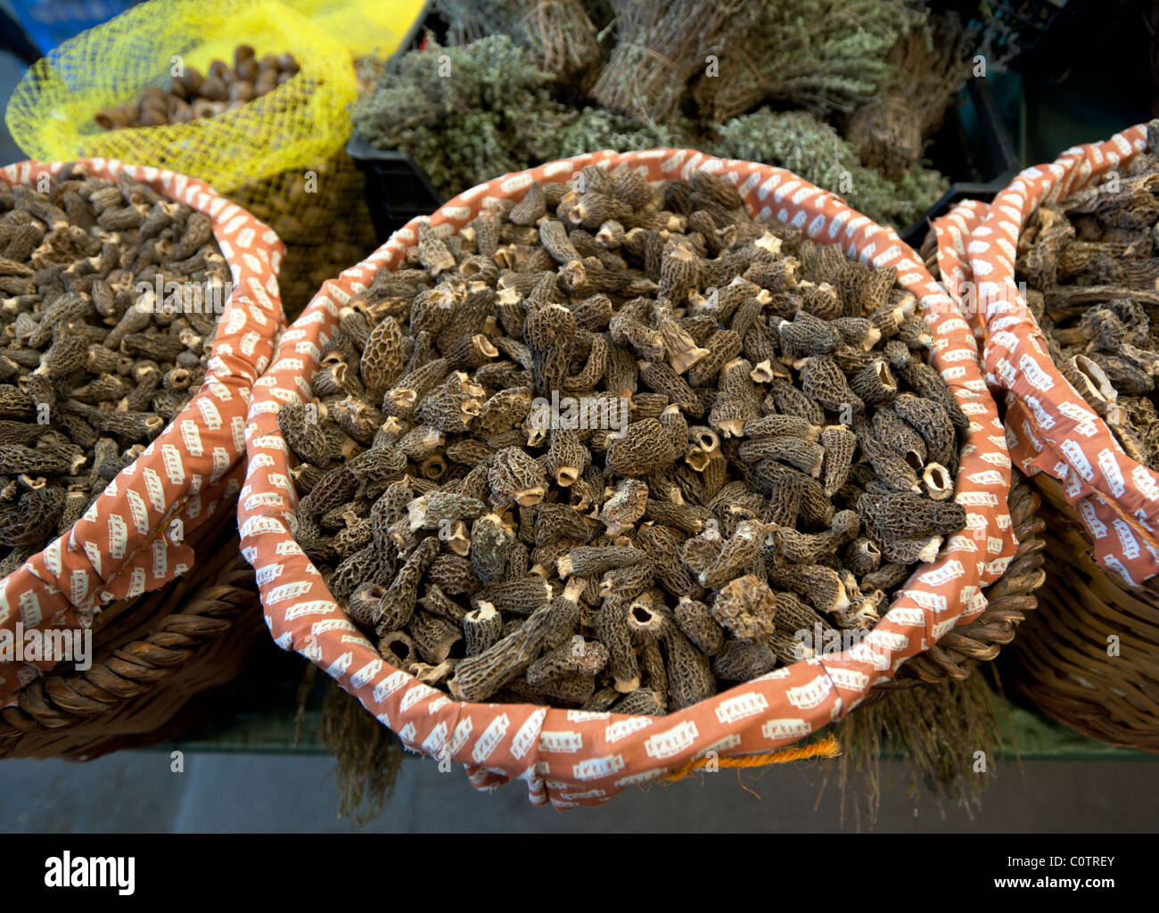 Dried morels Stock Photo