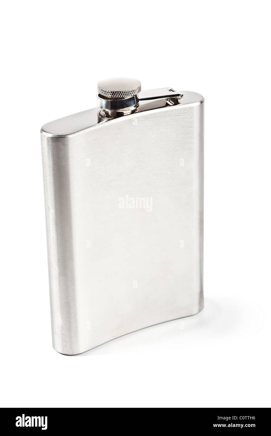 Stainless hip flask Stock Photo
