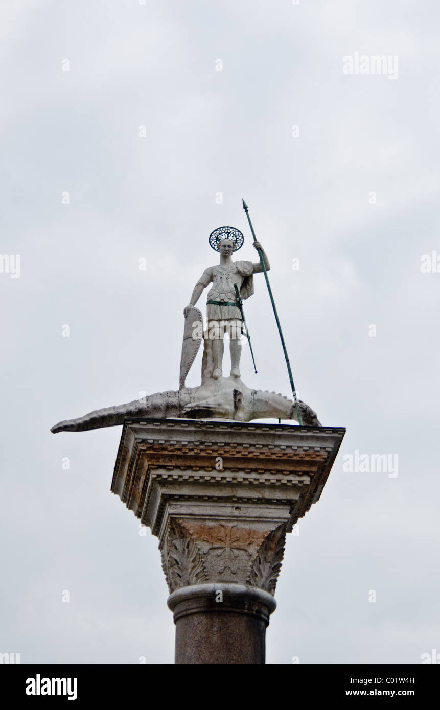St Theodore western column st Mark's Square Stock Photo - Alamy