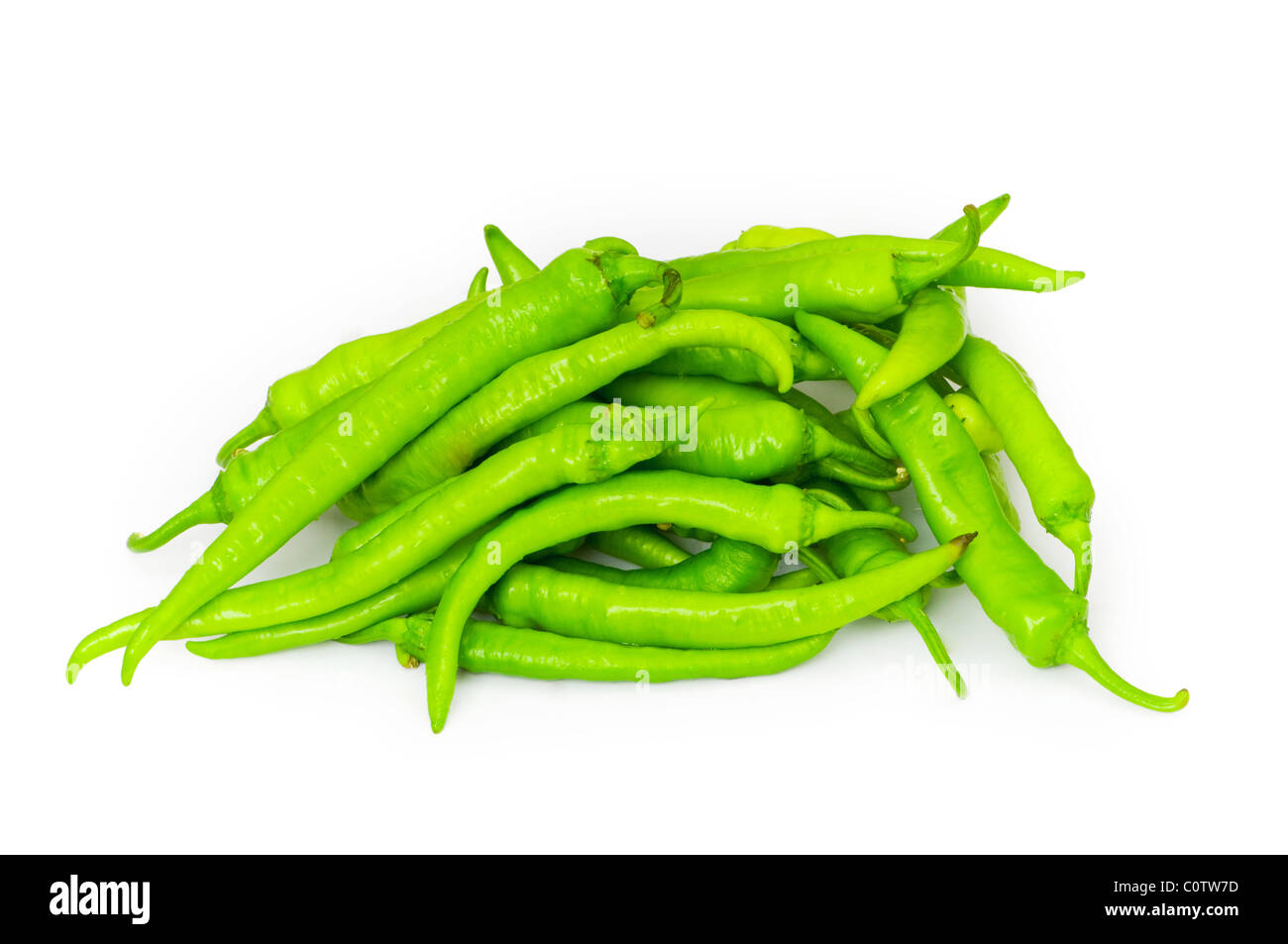 Green peppers isolated on the white background Stock Photo - Alamy