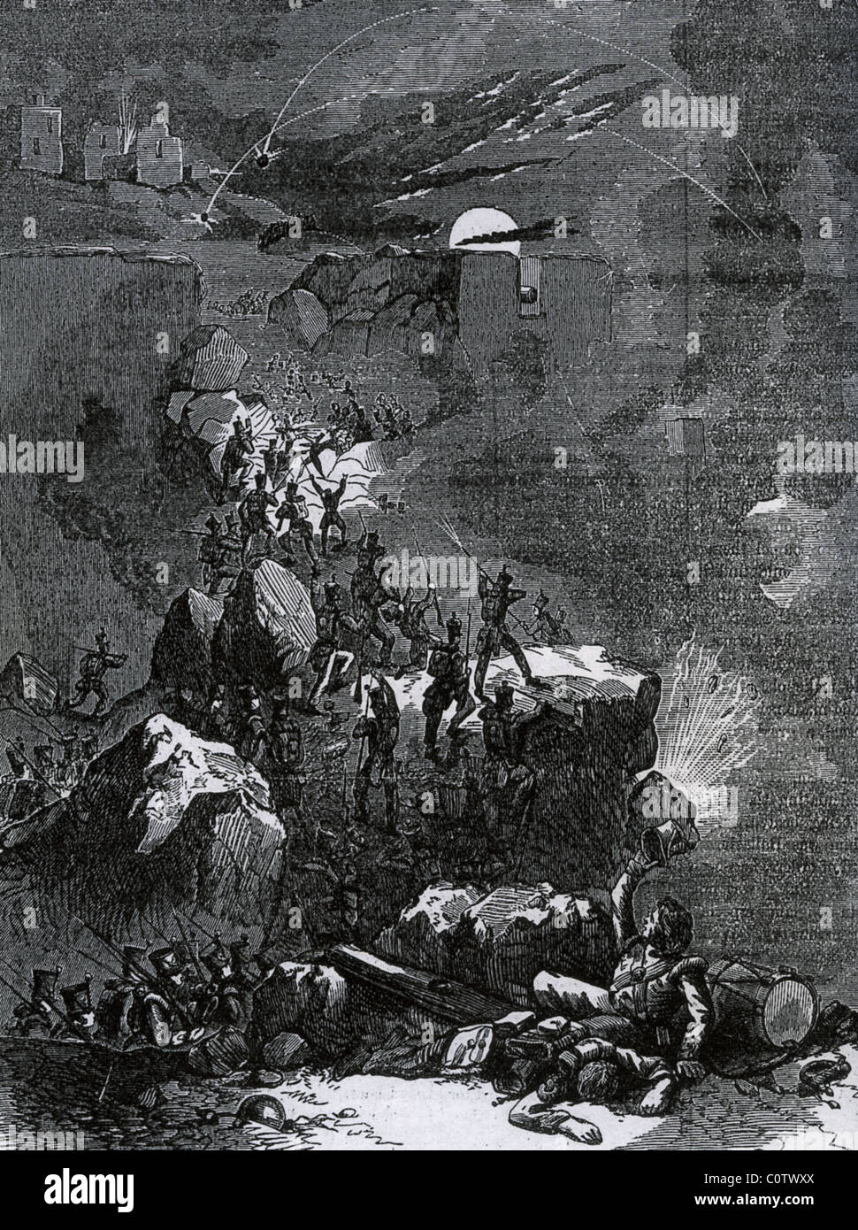 CIUDAD RODRIGO Wellington's troops assault the breach on 19 January 1812 Stock Photo