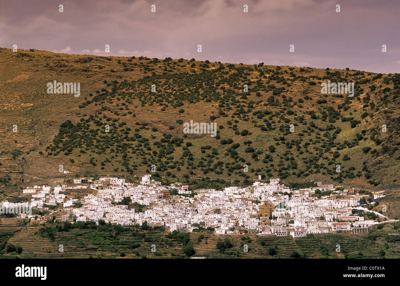 White town of Ohanes in Sierra Nevada, Andalusia, Spain Stock Photo