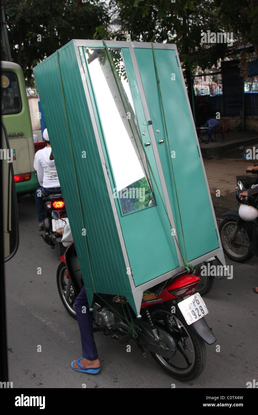 Moped transport in Saigon Stock Photo Alamy