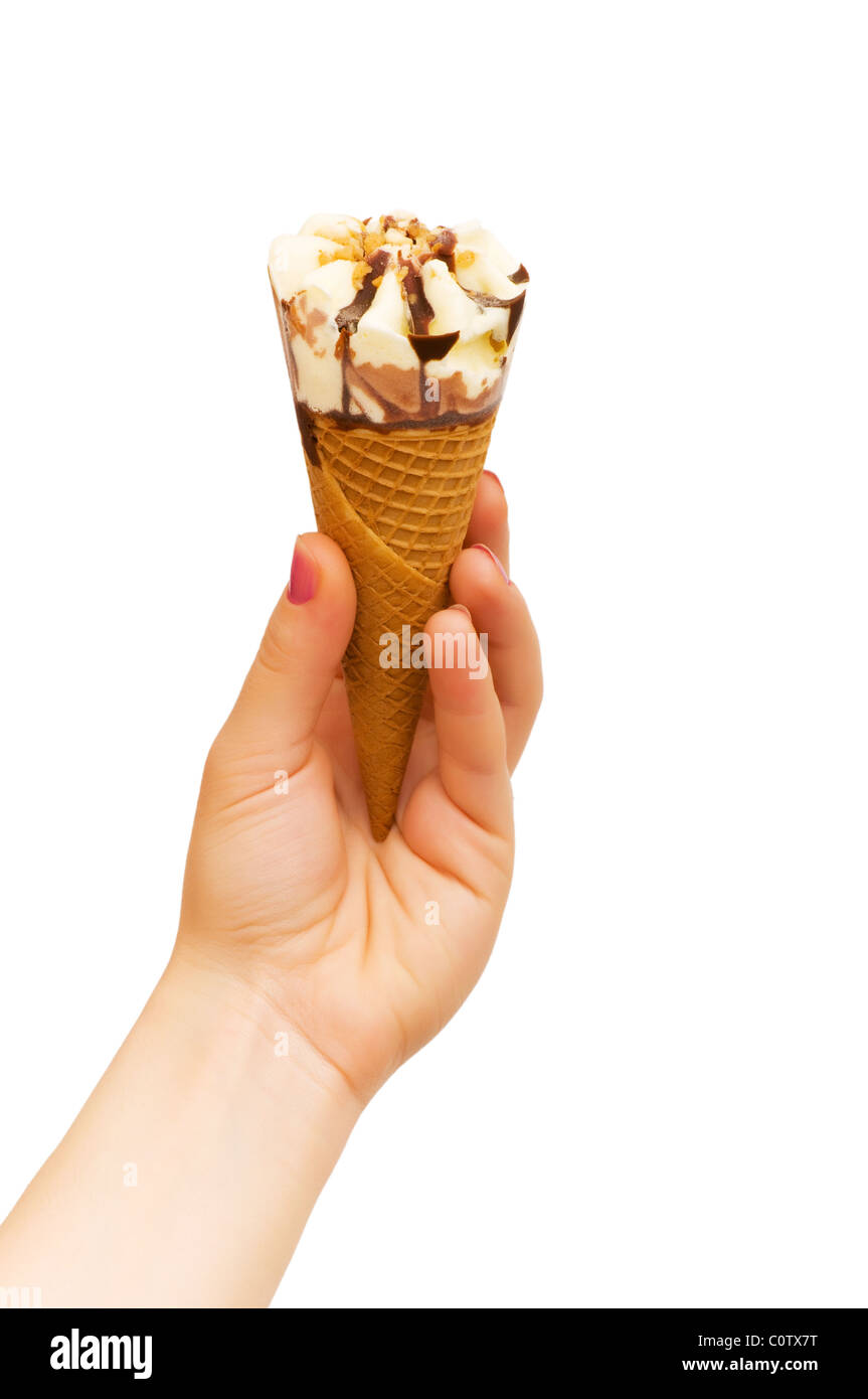 Ice cream cone isolated on the white background Stock Photo - Alamy