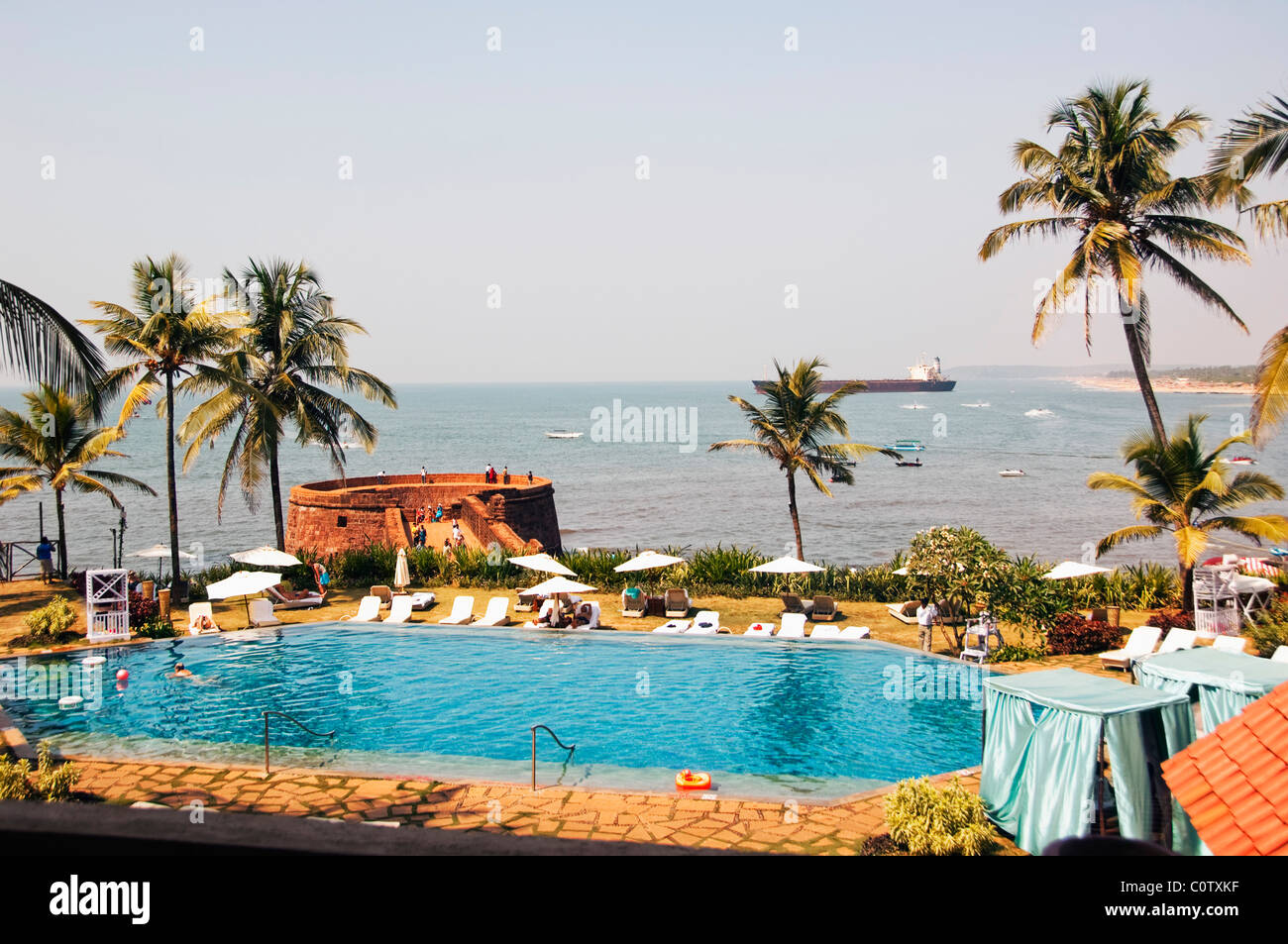 Tourist resort on the beach, Goa, India Stock Photo