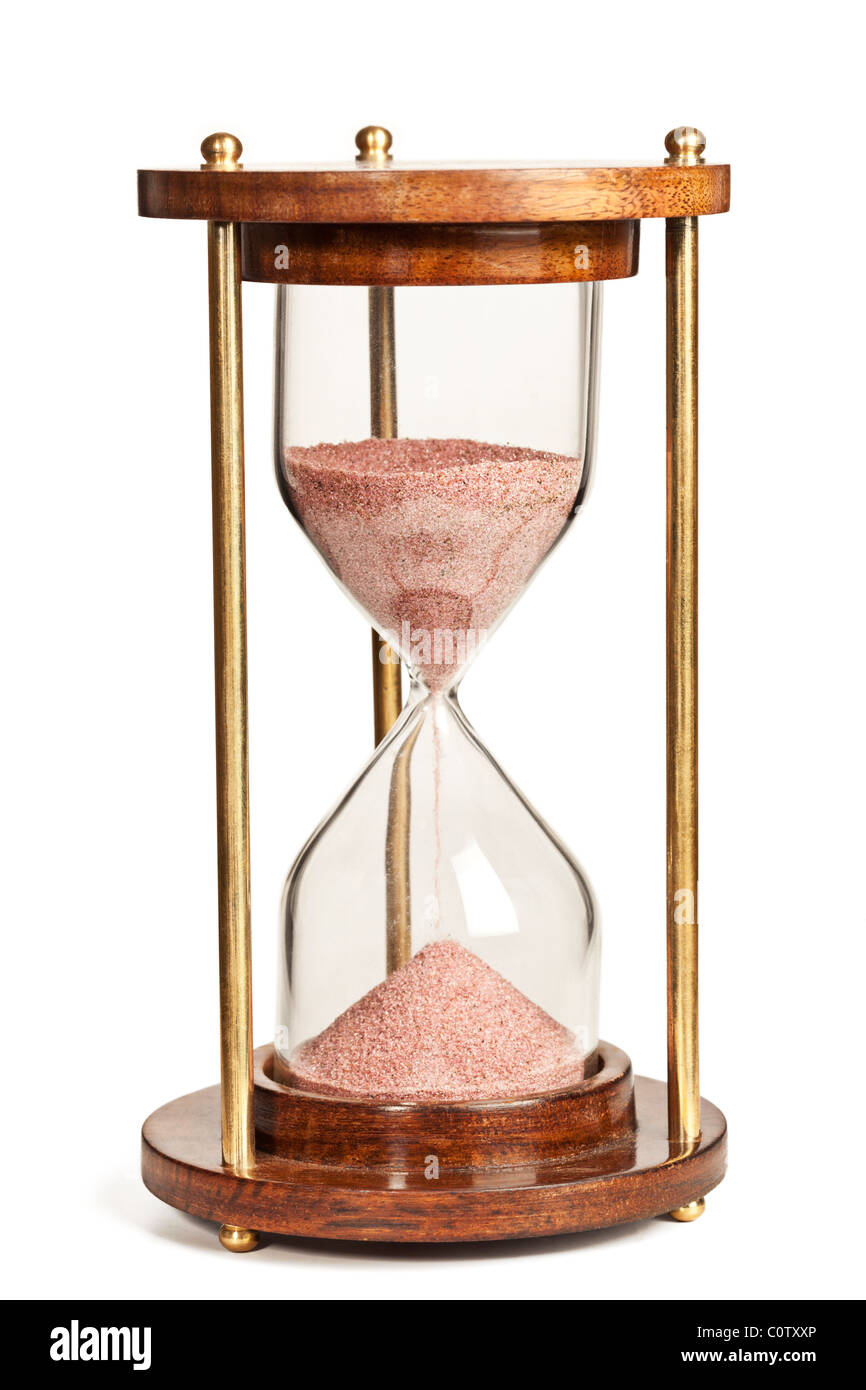 Hourglass isolated on white background Stock Photo - Alamy
