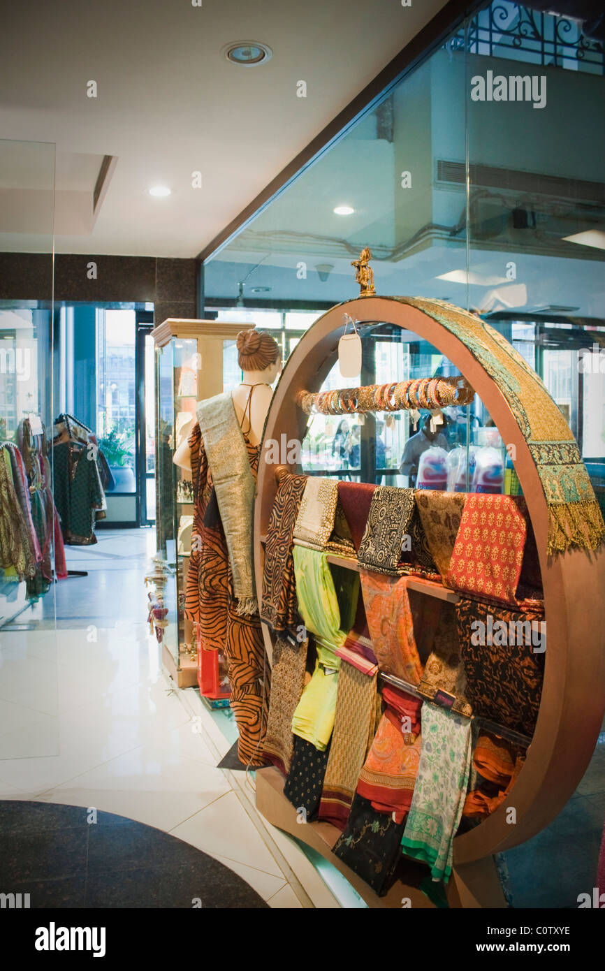 Clothes in a clothing store, Ansal Plaza, New Delhi, India Stock Photo