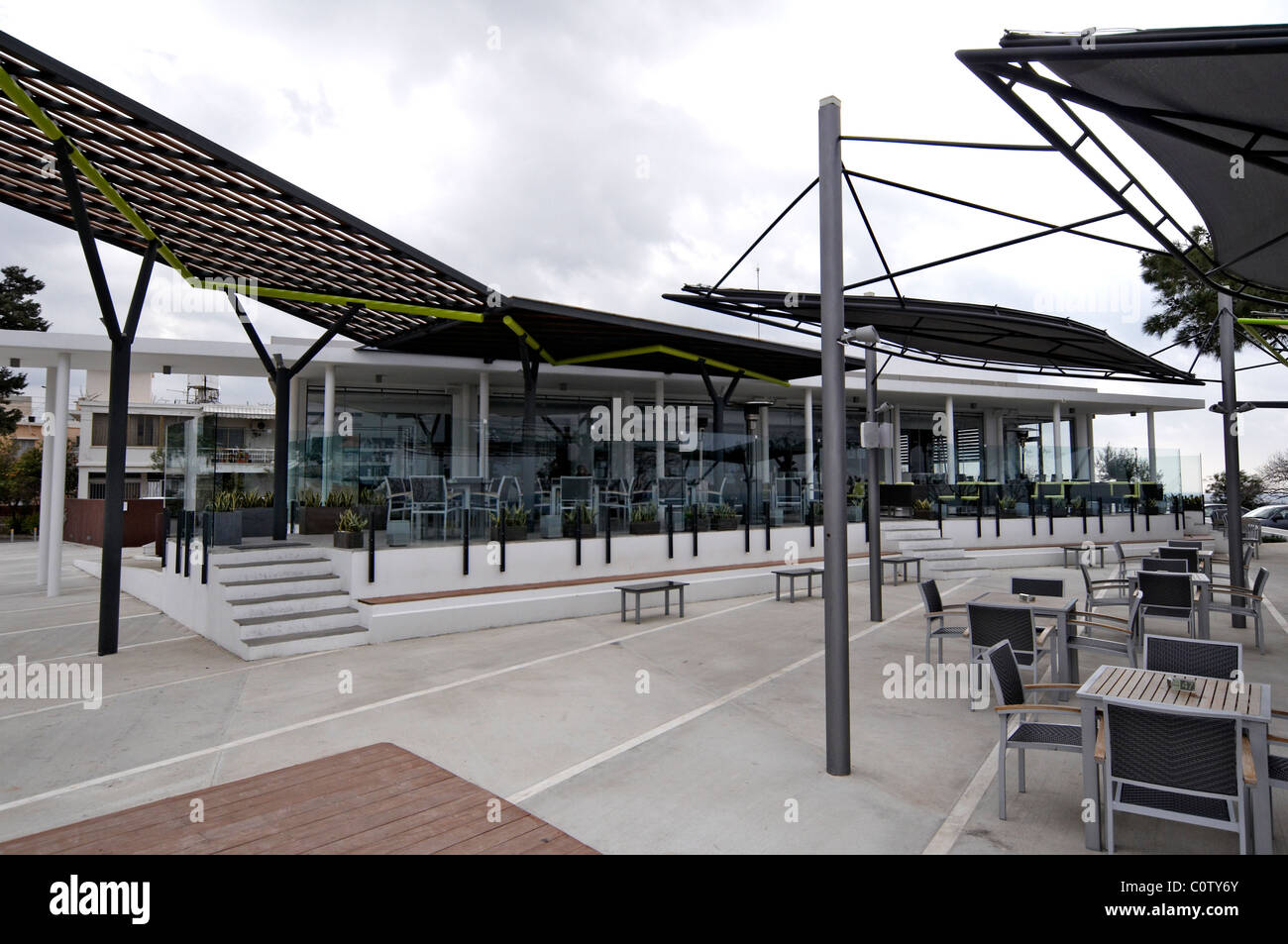 Modern design the Restaurant and Bar Muse in Paphos Cyprus Stock Photo