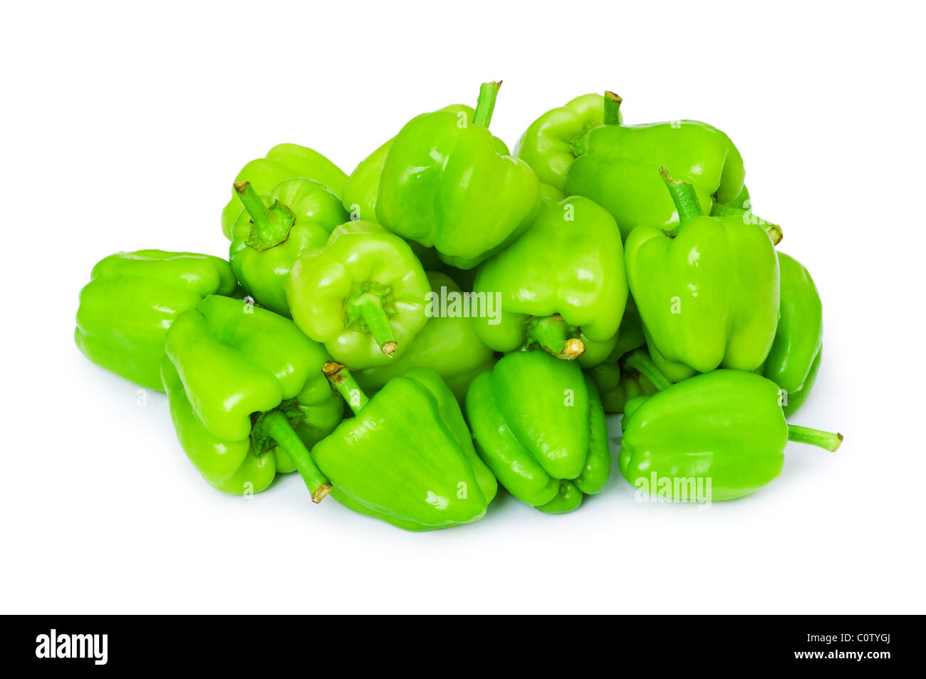 Bell peppers isolated on the white background Stock Photo - Alamy