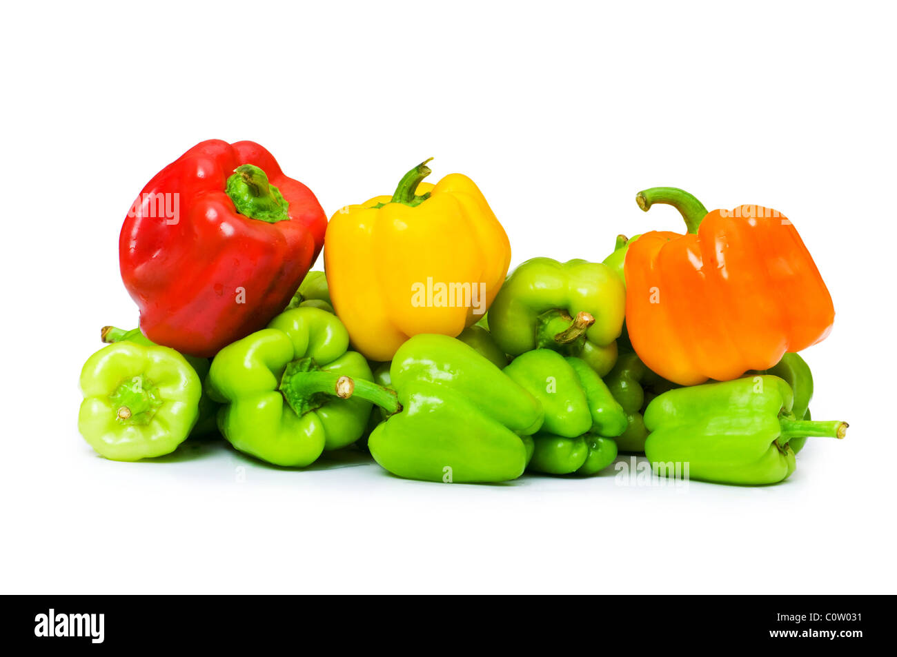 Bell peppers isolated on the white background Stock Photo - Alamy