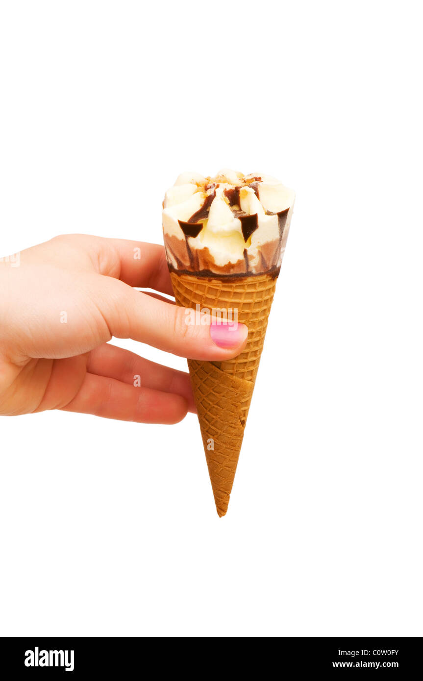 Ice cream cone isolated on the white background Stock Photo - Alamy