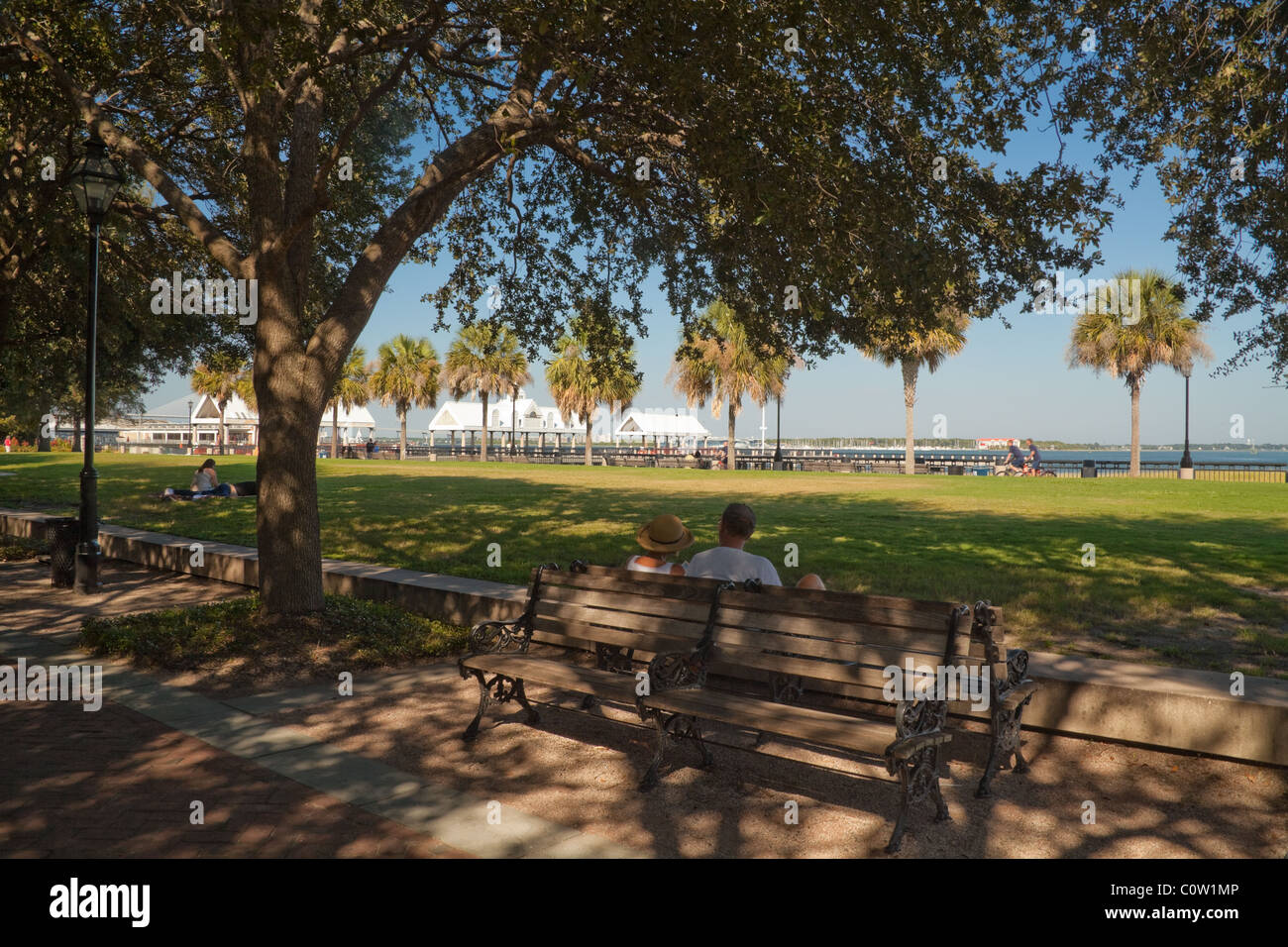 Waterfront Park bordering Cooper River in Charleston South Carolina USA ...