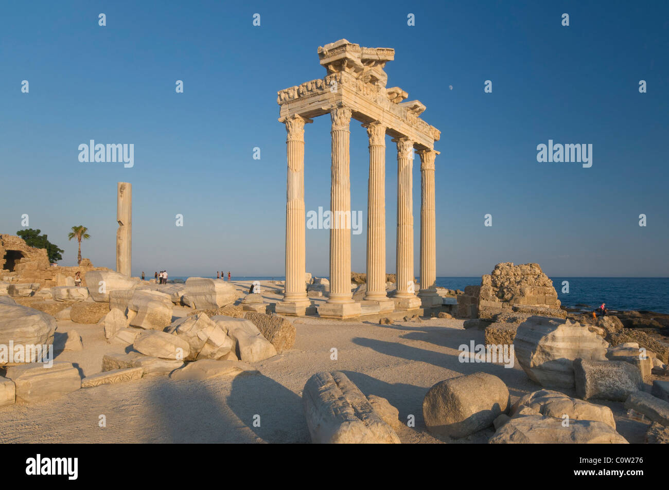 Temple of Apollo in Side,Antalya province, on the southern Mediterranean coast of Turkey Stock Photo