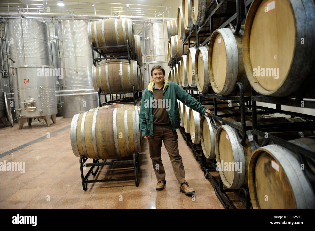 Chris Ruffle poses at winery of Treaty Port Vineyards in Penglai, Shandong province. 06-Nov-2010 Stock Photo