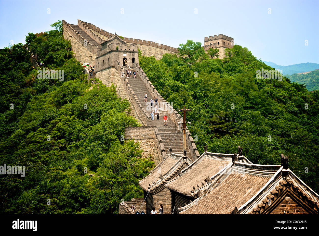 Visiting the great wall of china stock photo alamy