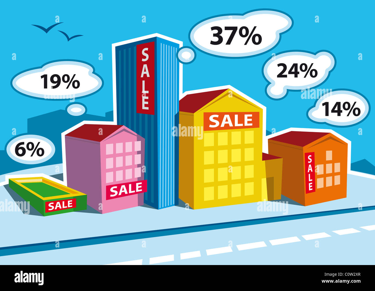 Real Estate Bar Graph Stock Photo Alamy