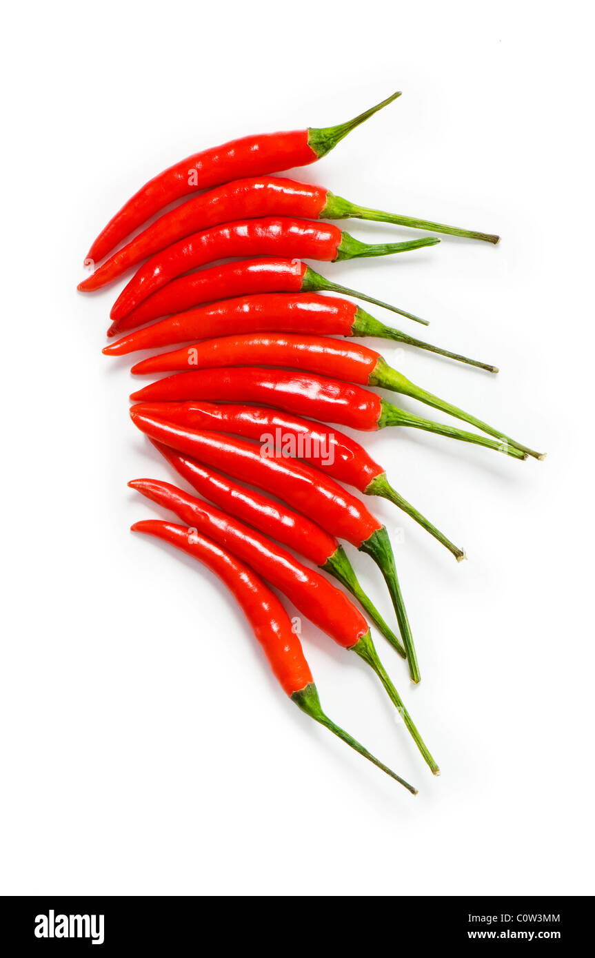 Red chili peppers isolated on the white Stock Photo - Alamy