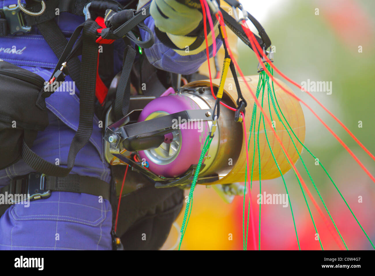 'coupe icare'  paramotor with  jet engine Stock Photo