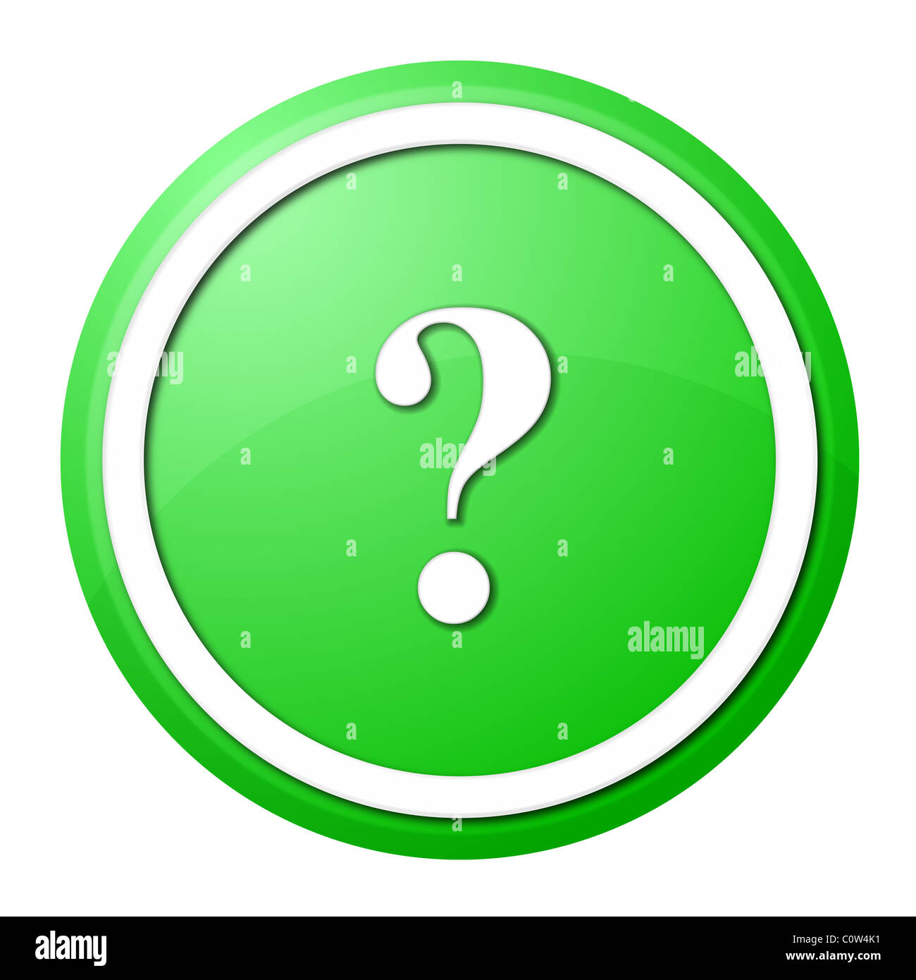 round question mark button Stock Photo