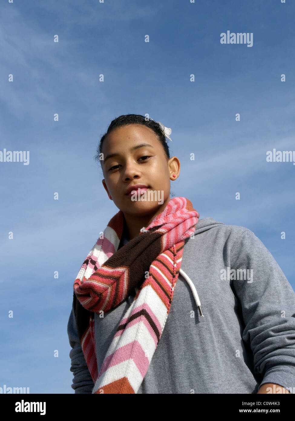 united kingdom young and fashionable mixed race girl Stock Photo