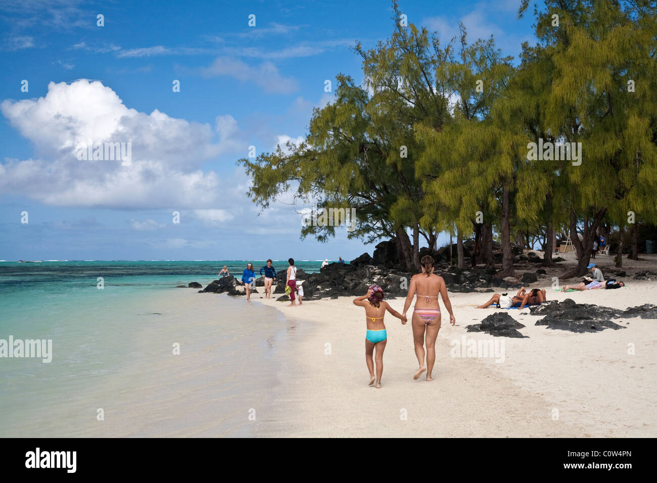 Ile aux Cerfs beach Mauritius Stock Photo