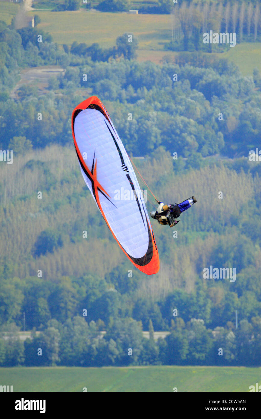'coupe icare'  paramotor with  jet engine Stock Photo