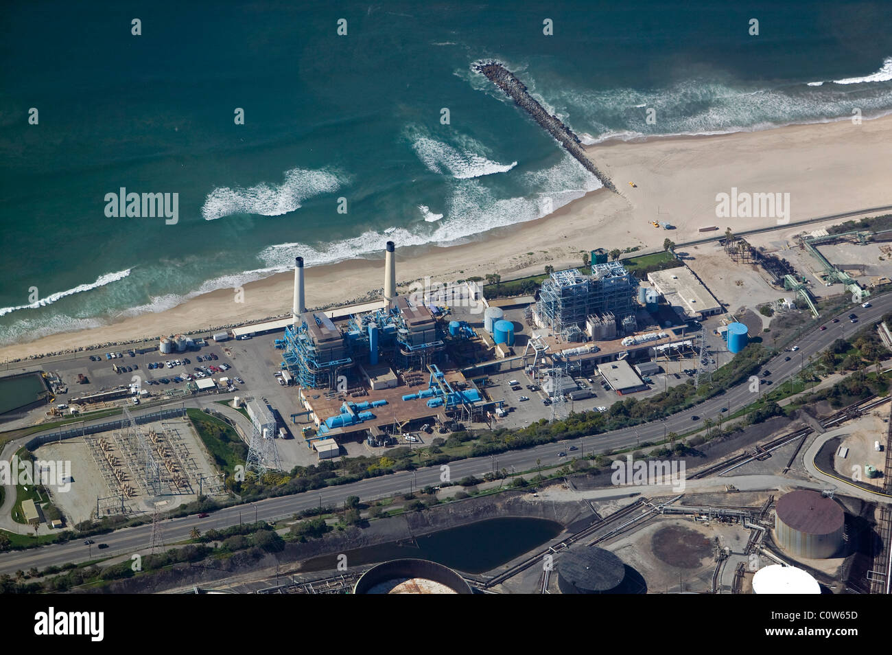aerial view above El Segundo Power Plant California Stock Photo Alamy
