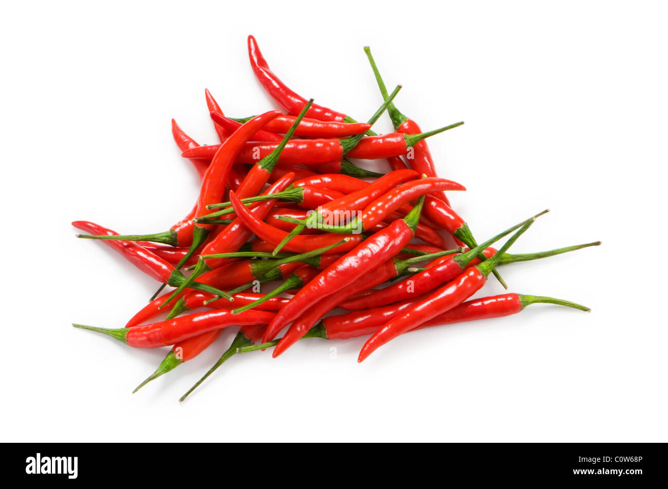 Red chili peppers isolated on the white Stock Photo - Alamy