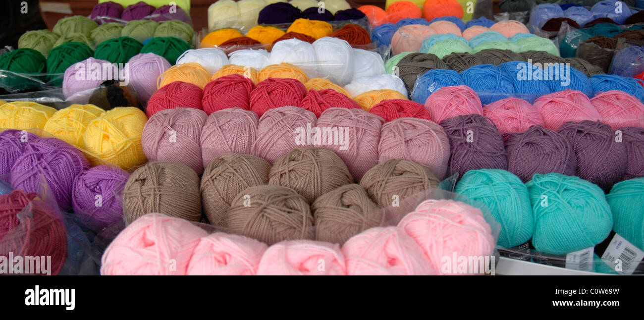 Balls of knitting wool Stock Photo