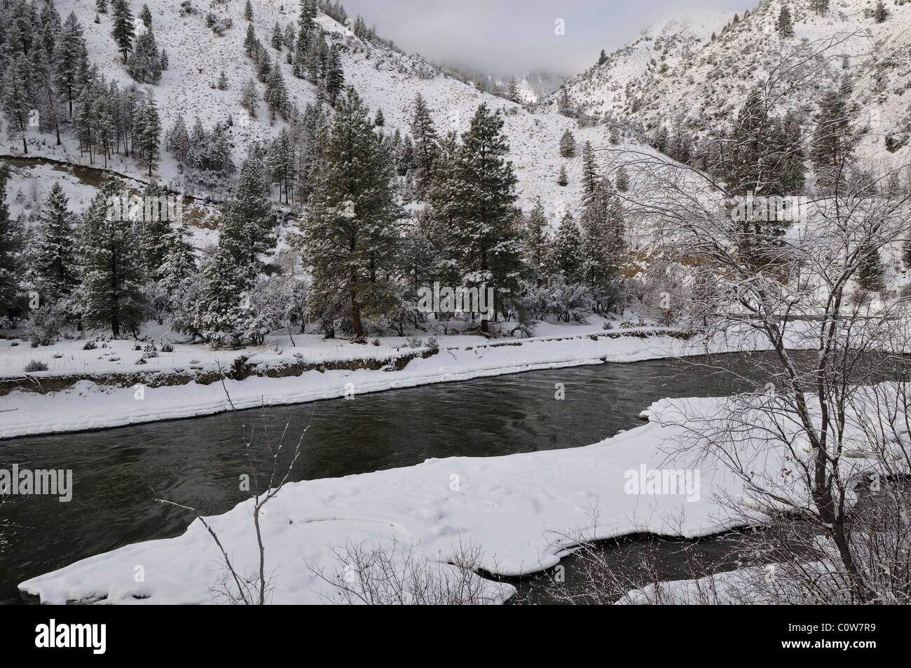 Salmon River, Winter, Snow, Salmon, Idaho Stock Photo Alamy